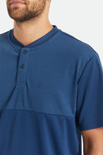 Load image into Gallery viewer, Beta Square Quick Dry S/S Henley Tee - Joe Blue
