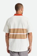 Load image into Gallery viewer, Shield Boxy S/S Polo Knit - Off White/Tan
