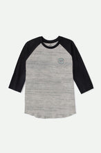 Load image into Gallery viewer, Crest S/S Raglan Knit - Heather Grey/Black