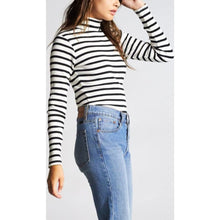 Load image into Gallery viewer, ASHLEY L/S TURTLENECK - BLACK/WHITE