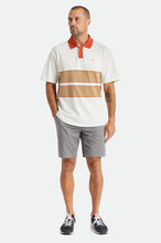 Load image into Gallery viewer, Shield Boxy S/S Polo Knit - Off White/Tan