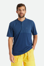 Load image into Gallery viewer, Beta Square Quick Dry S/S Henley Tee - Joe Blue