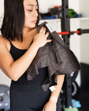 Load image into Gallery viewer, Black Heather Gym ECO Towel
