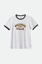 Load image into Gallery viewer, Willie Nelson Shotgun S/S Ringer Tee - White
