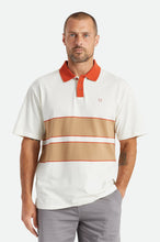 Load image into Gallery viewer, Shield Boxy S/S Polo Knit - Off White/Tan
