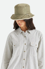 Load image into Gallery viewer, Petra Reversible Bucket Hat - Military Olive/Dove Sherpa
