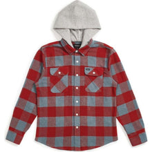 Load image into Gallery viewer, BOWERY HOOD L/S FLANNEL - BLACK/HEATHER GREY
