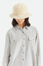 Load image into Gallery viewer, Petra Reversible Bucket Hat - Military Olive/Dove Sherpa
