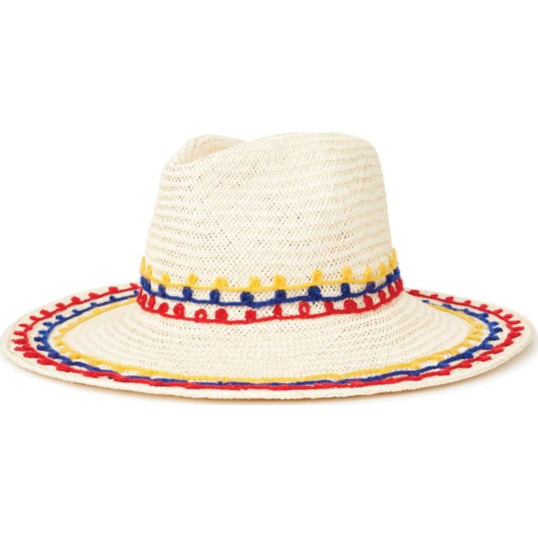 JOANNA EMB HAT - TAN MIX