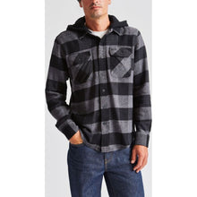 Load image into Gallery viewer, BOWERY HOOD L/S FLANNEL - BLACK/HEATHER GREY
