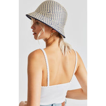 Load image into Gallery viewer, Essex Straw II Bucket Hat - Navy/Tan
