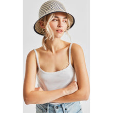 Load image into Gallery viewer, Essex Straw II Bucket Hat - Navy/Tan
