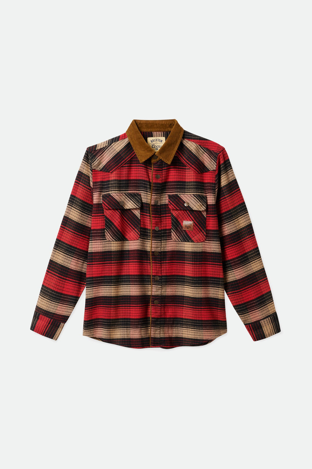 Coors Bowery Stretch L/S Flannel - Banquet Red/Brown