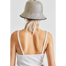 Load image into Gallery viewer, Essex Straw II Bucket Hat - Navy/Tan
