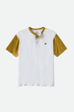 Load image into Gallery viewer, Alton S/S Henley Knit - White/Golden Glow
